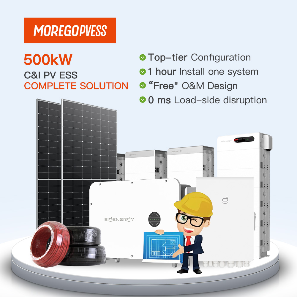 MOREGO PV ESS 500kW Solar Storage & EV Charging Hub Distribution Center Energy Solution
