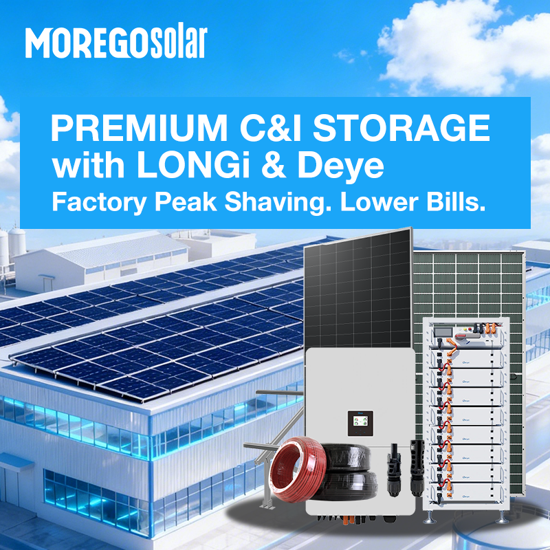 Morego Solar PV ESS Time of Use Peak Shaving Battery Storage System 150kW 300kW 215kWh 430kWh for Warehouse Factory